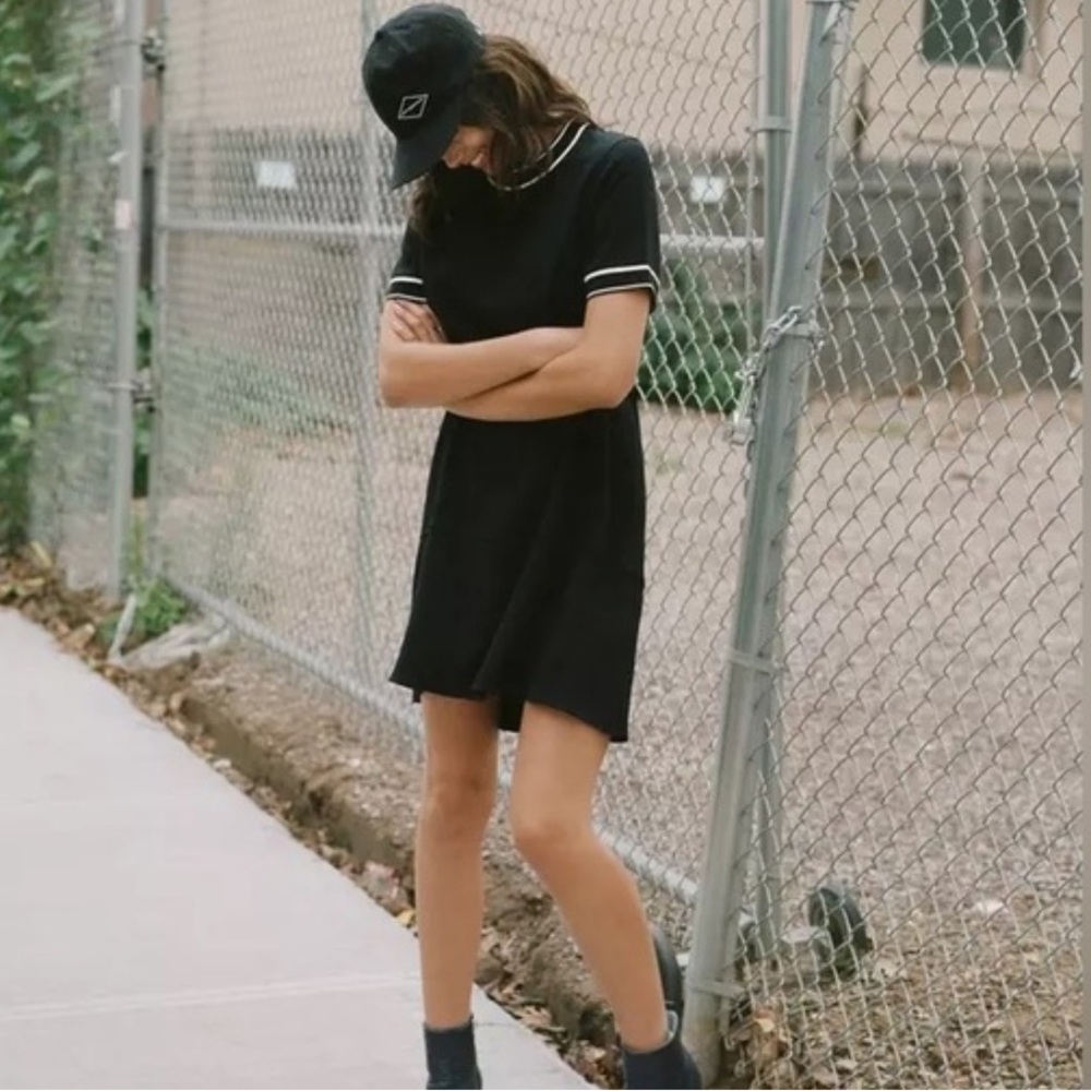 rag & bone Black Mini Dress with White Trim